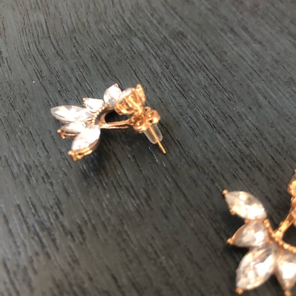 Gold / rose gold crystal jacket earrings - Picture 2 of 4